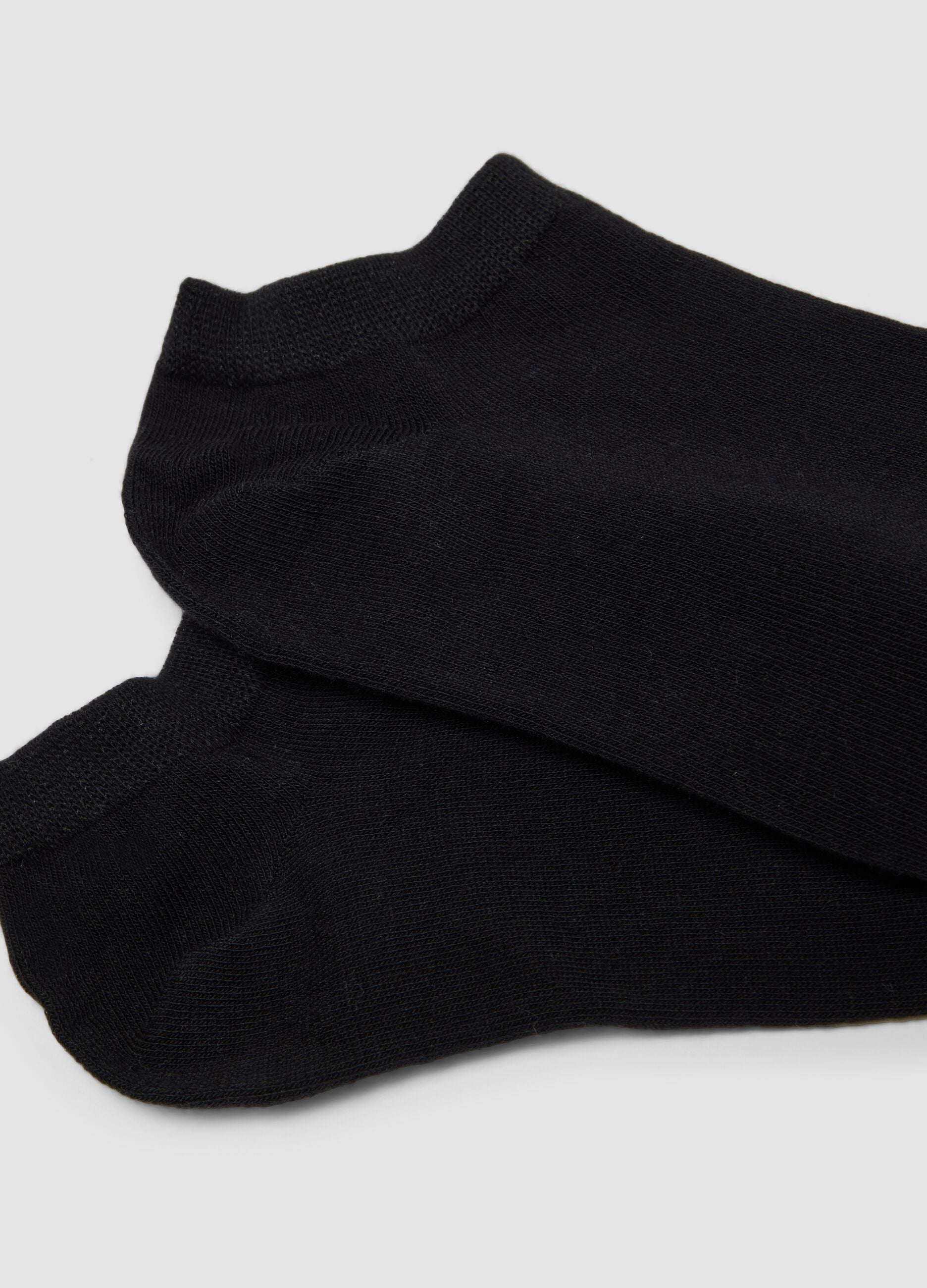 3er-Pack schwarze Kn&ouml;chelsocken aus Bio-Baumwolljersey