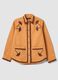 Orange pure cotton jacket with contrast embroidery_0