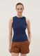 Blue fitted ribbed stretch-cotton tank top_2