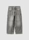 Jeans denim grigi skater in misto cotone e lyocell per bambino_0
