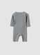 Grey organic cotton wrapover sleepsuit for newborns_1