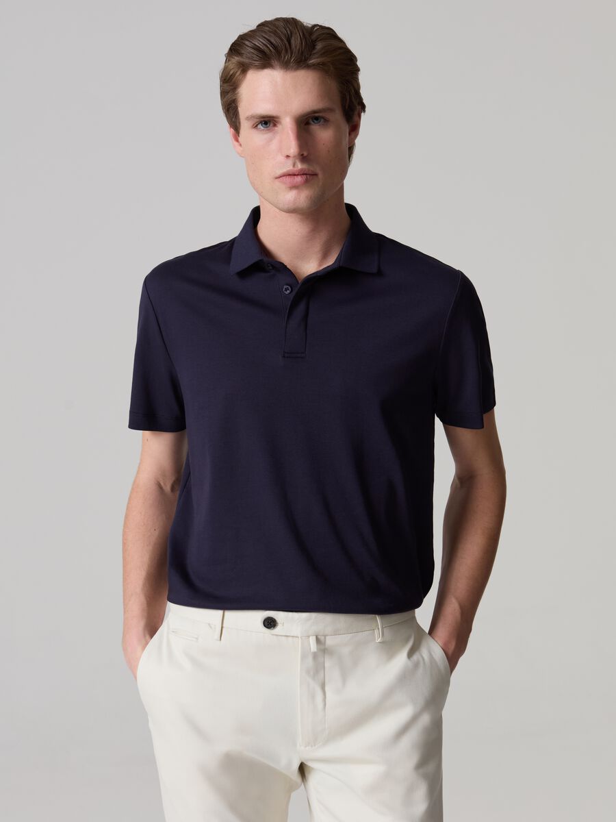 Contemporary City polo shirt in mercerised cotton_0