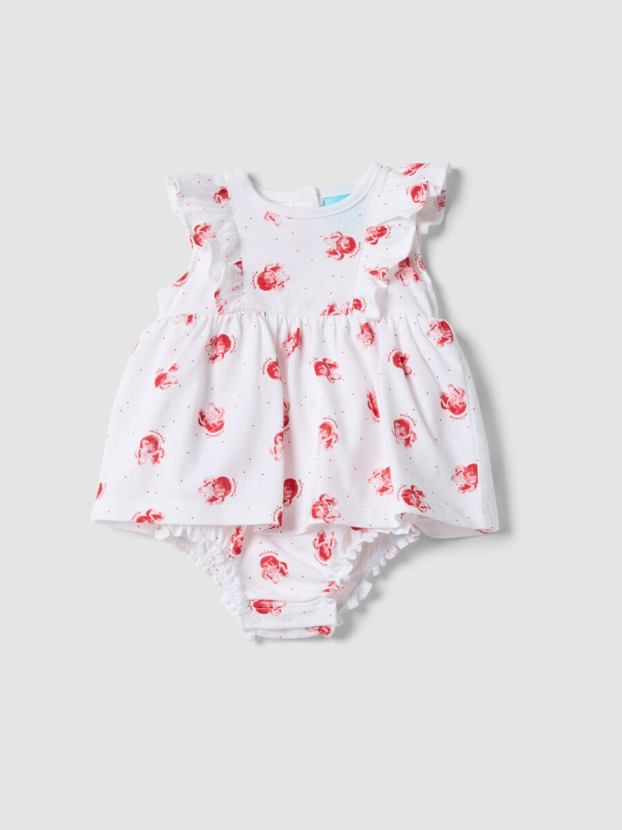 White pure cotton baby romper with Minnie_0