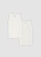 2-pack white organic cotton vests with print for girls_0