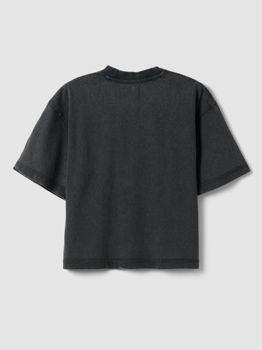 Grey pure cotton oversized fit girl&rsquo;s t-shirt_1