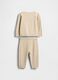 Beige newborn set in cotton blend_1