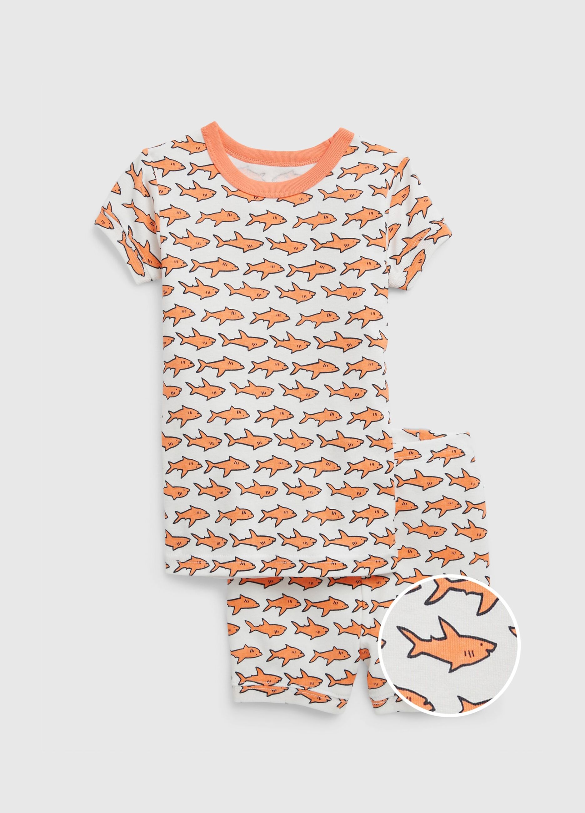 Organic cotton pyjamas with sharks print