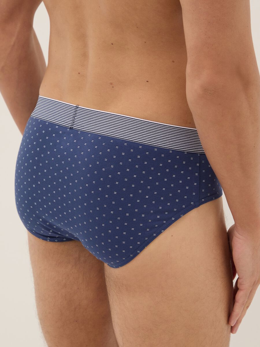 Multicolour regular fit stretch cotton three-pack briefs_2
