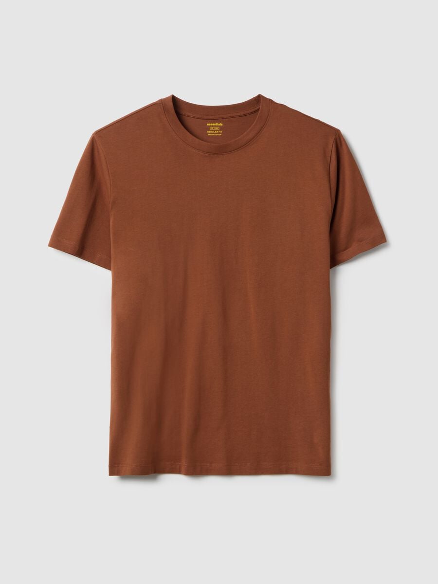 Regular fit brown pure cotton t-shirt_4