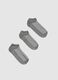 Tripack of grey regular fit ankle sports socks in cotton blend_0