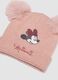 Conjunto roxo em tecido el&aacute;stico com gorro e luvas com tema Minnie_2