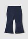 Blue slim fit stretch cotton trousers for girls_0