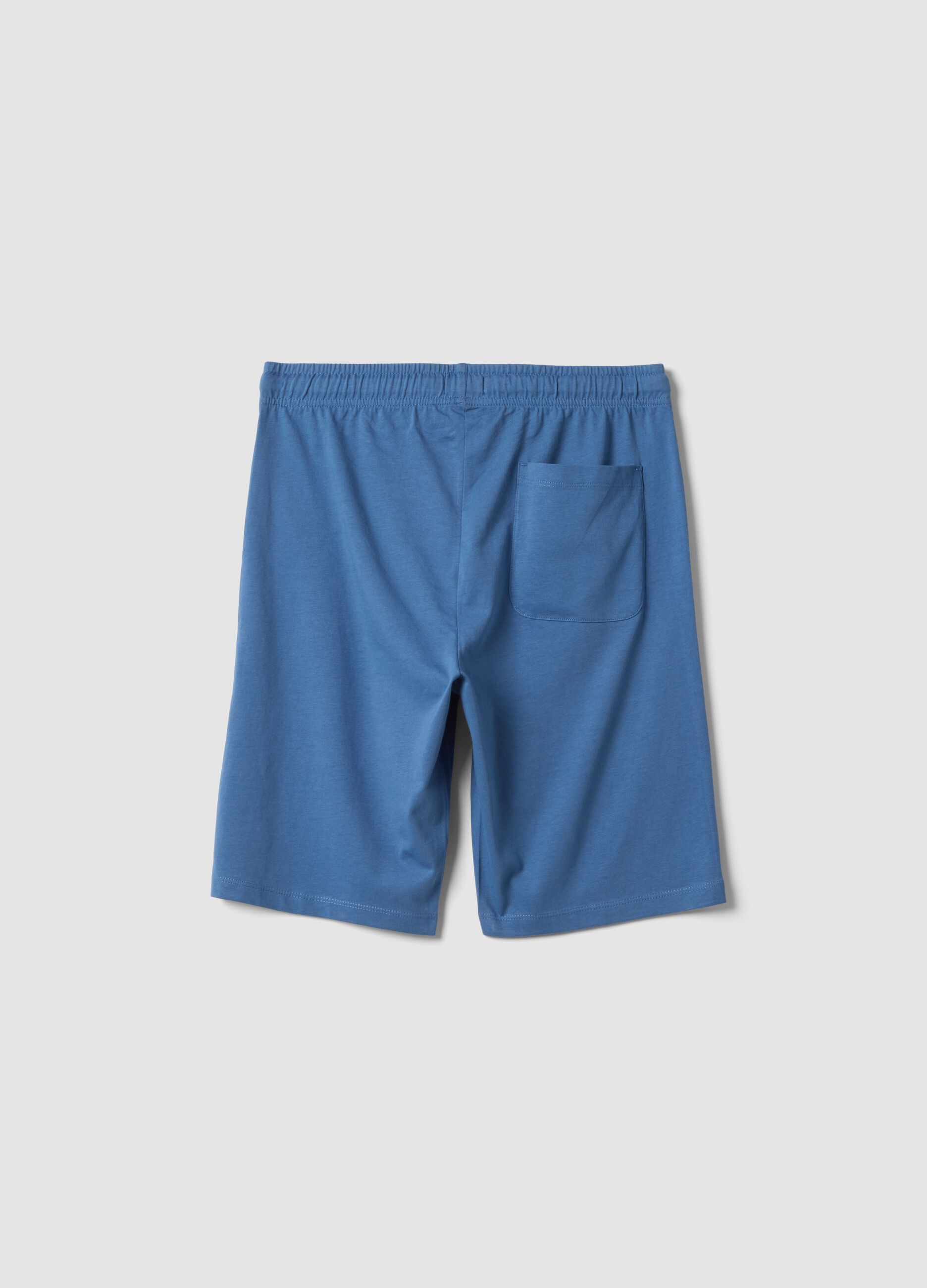 Boys&rsquo; light blue regular-fit shorts in pure organic cotton
