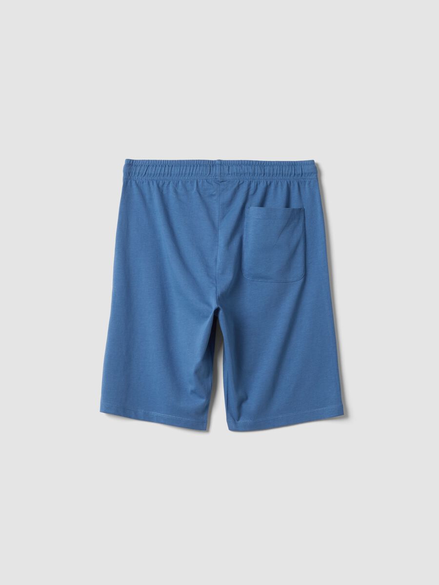Boys&rsquo; light blue regular-fit shorts in pure organic cotton_1