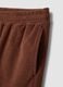 Brown cotton-blend Bermuda shorts with elasticated waist_5
