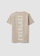 T-shirt beige in puro cotone con stampa regular fit per ragazza_2