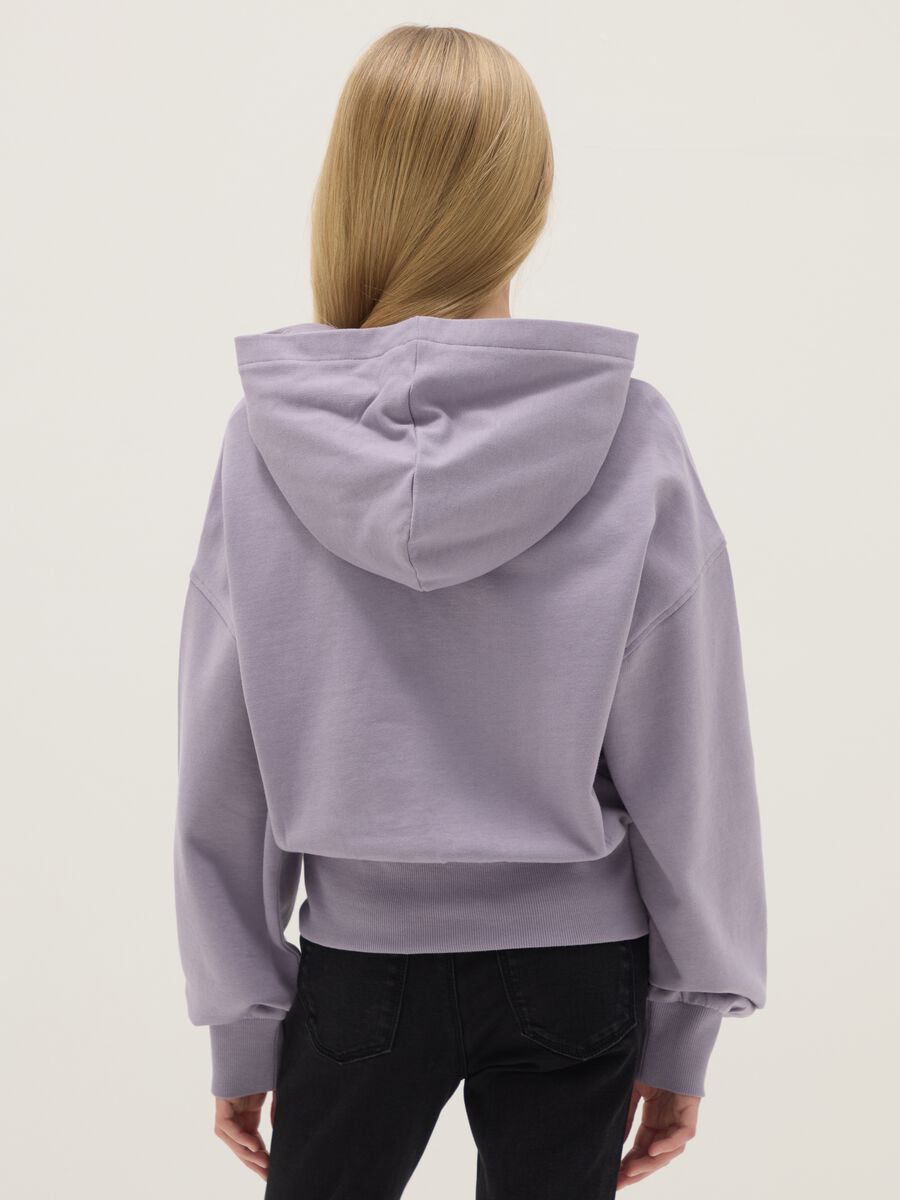 Girls' Pure Cotton Purple Hoodie with Relaxed Fit_1