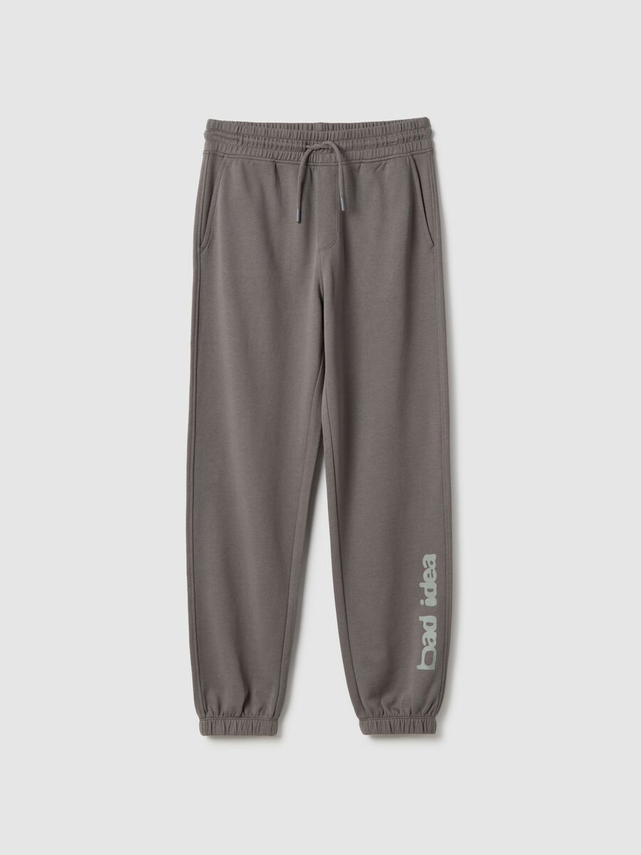 Boys' regular fit grey pure cotton jogger trousers_3