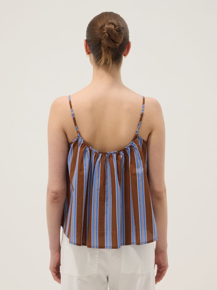 Brown striped pure cotton top_3