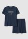 Short pyjamas in pure blue cotton regular fit with print_4