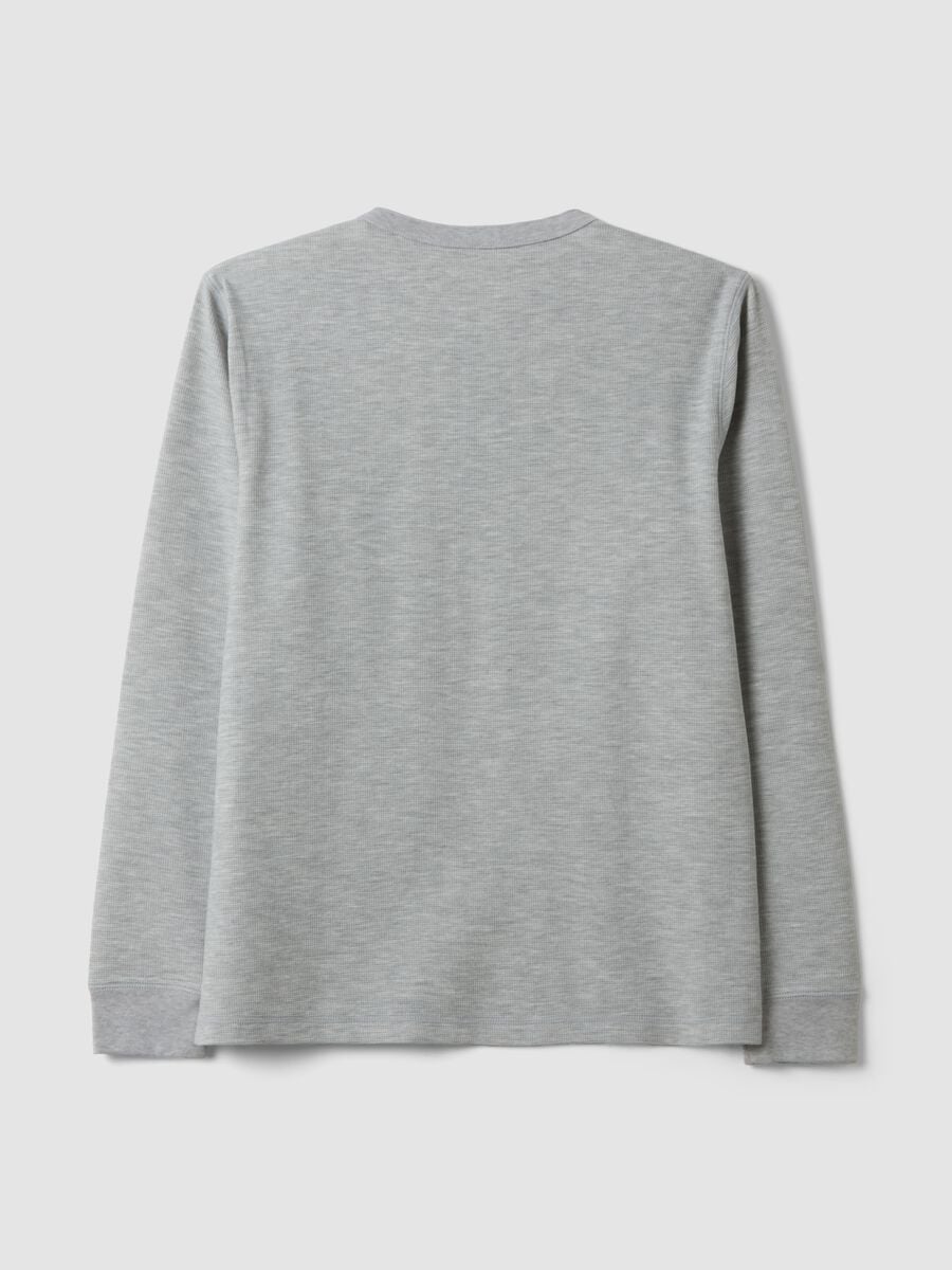 Graues T-Shirt aus Viskose-Mix in Wabenstruktur, Regular Fit_2