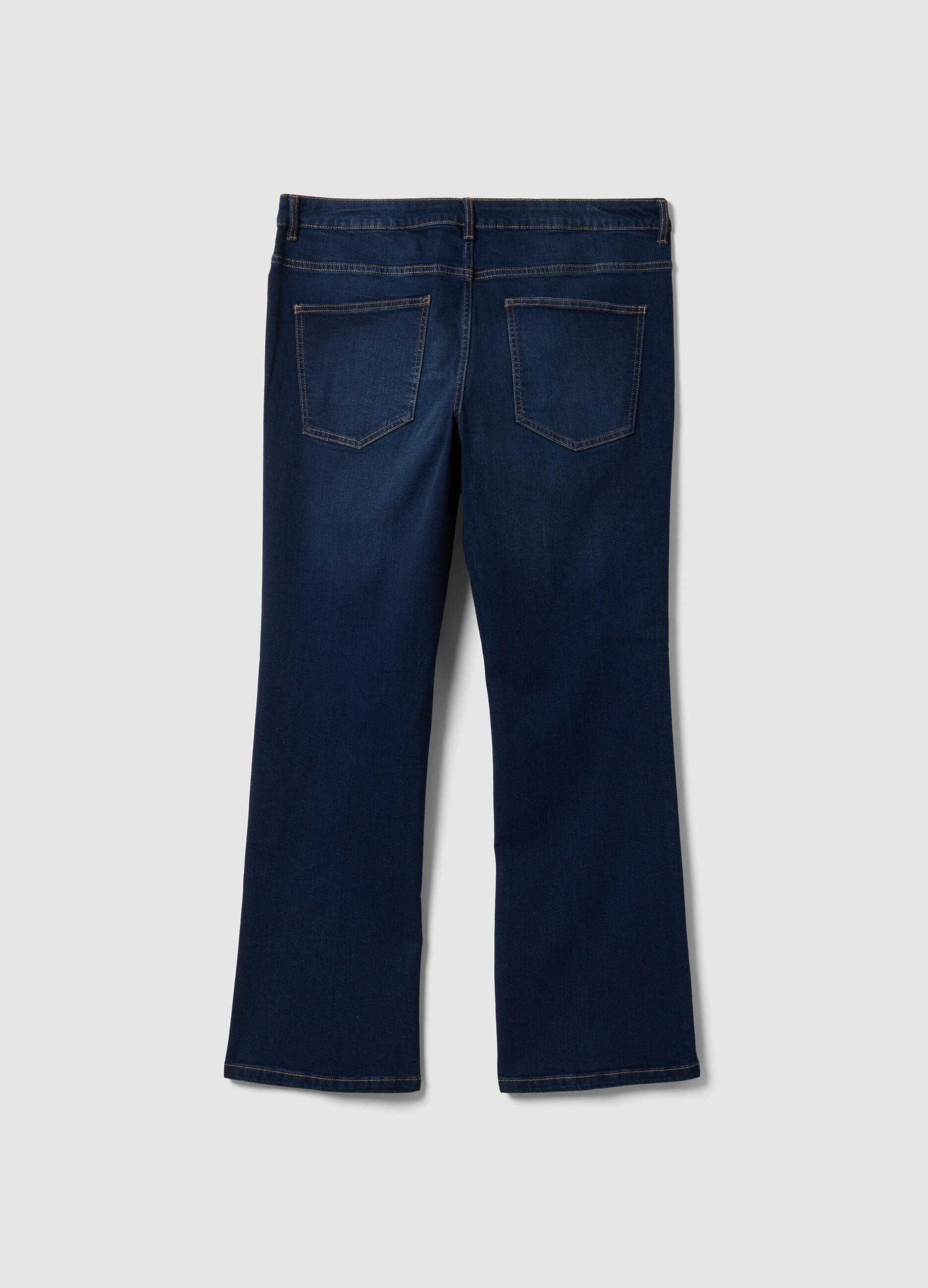 Blue stretch-cotton denim bootcut jeans