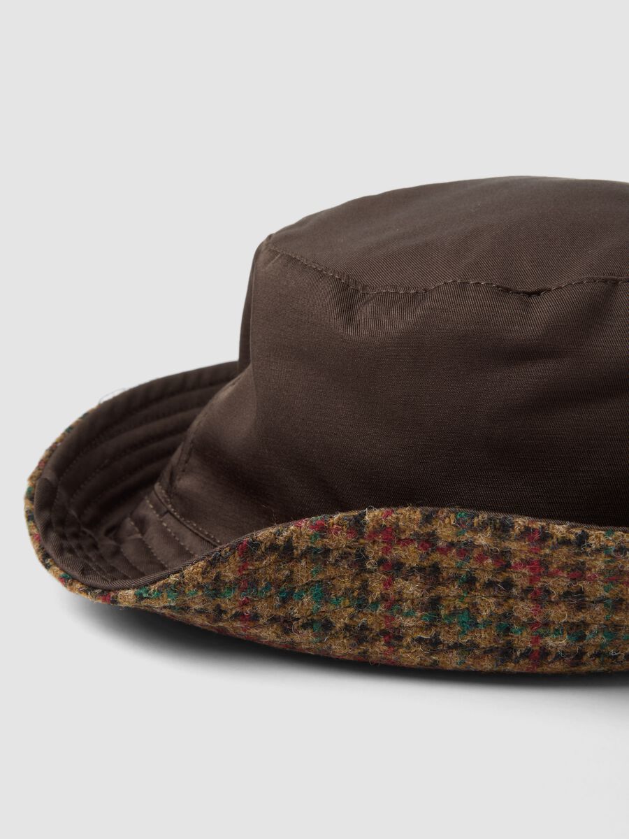 Brown reversible cotton-blend hat_1
