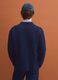 Blue regular-fit cotton-blend cardigan with collar_3