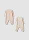 2er-Pack beige Strampler aus reiner Bio-Baumwolle mit Mickey & Friends-Prints_1