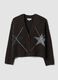 Cardigan castanho em l&atilde; el&aacute;stica com decote em V profundo, corte oversized_4