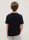 Boy's black crew neck T-shirt in pure cotton, over fit_1