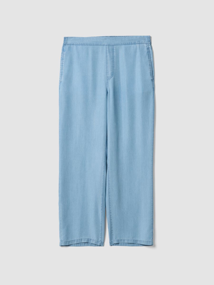 Blaue Jogger aus reinem Lyocell Regular Fit_4