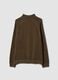 Beige full-zip cardigan with collar, regular fit_6