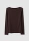 Brown slim-fit stretch viscose T-shirt_4