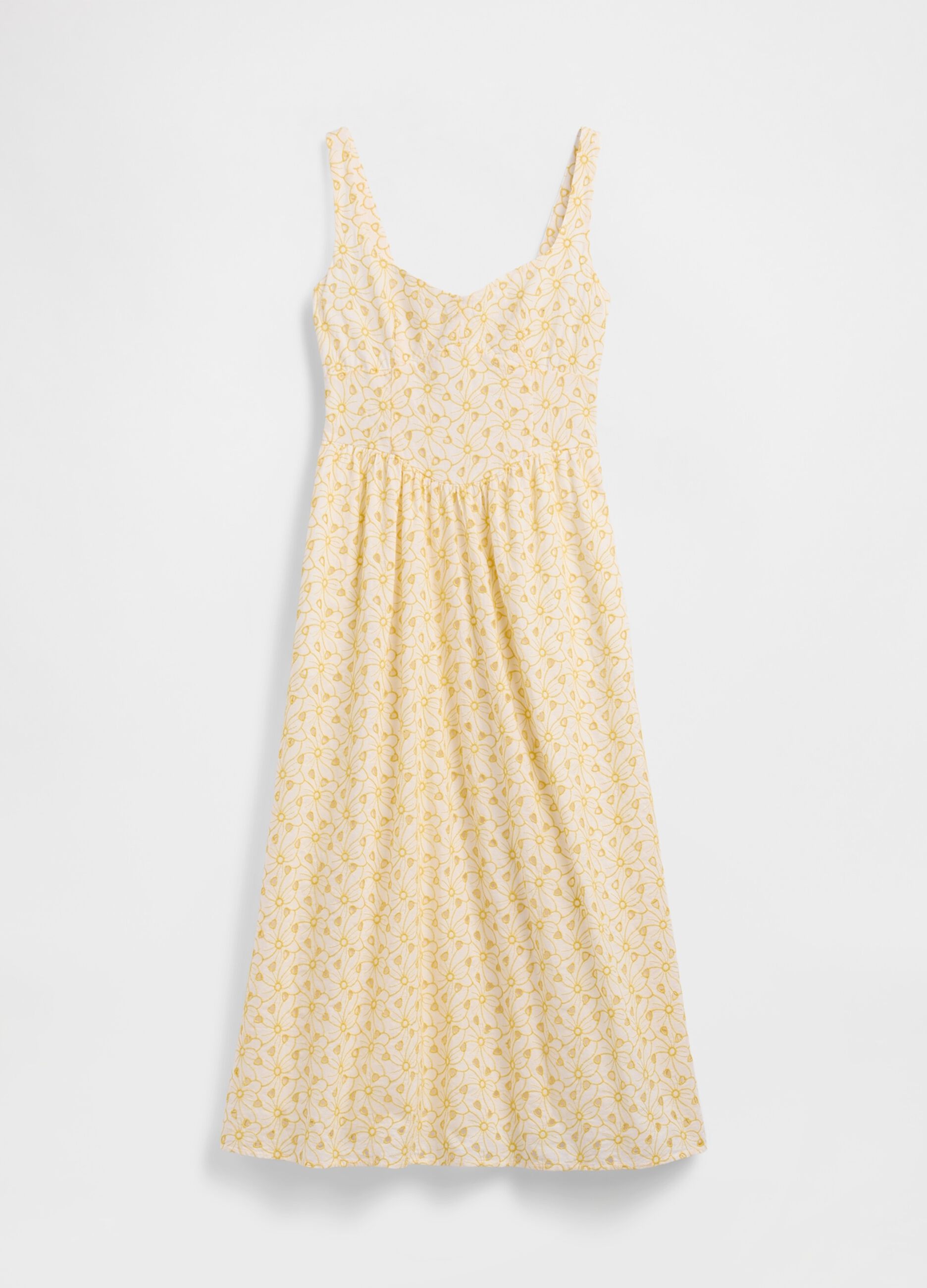 Pure cotton midi dress with floral print