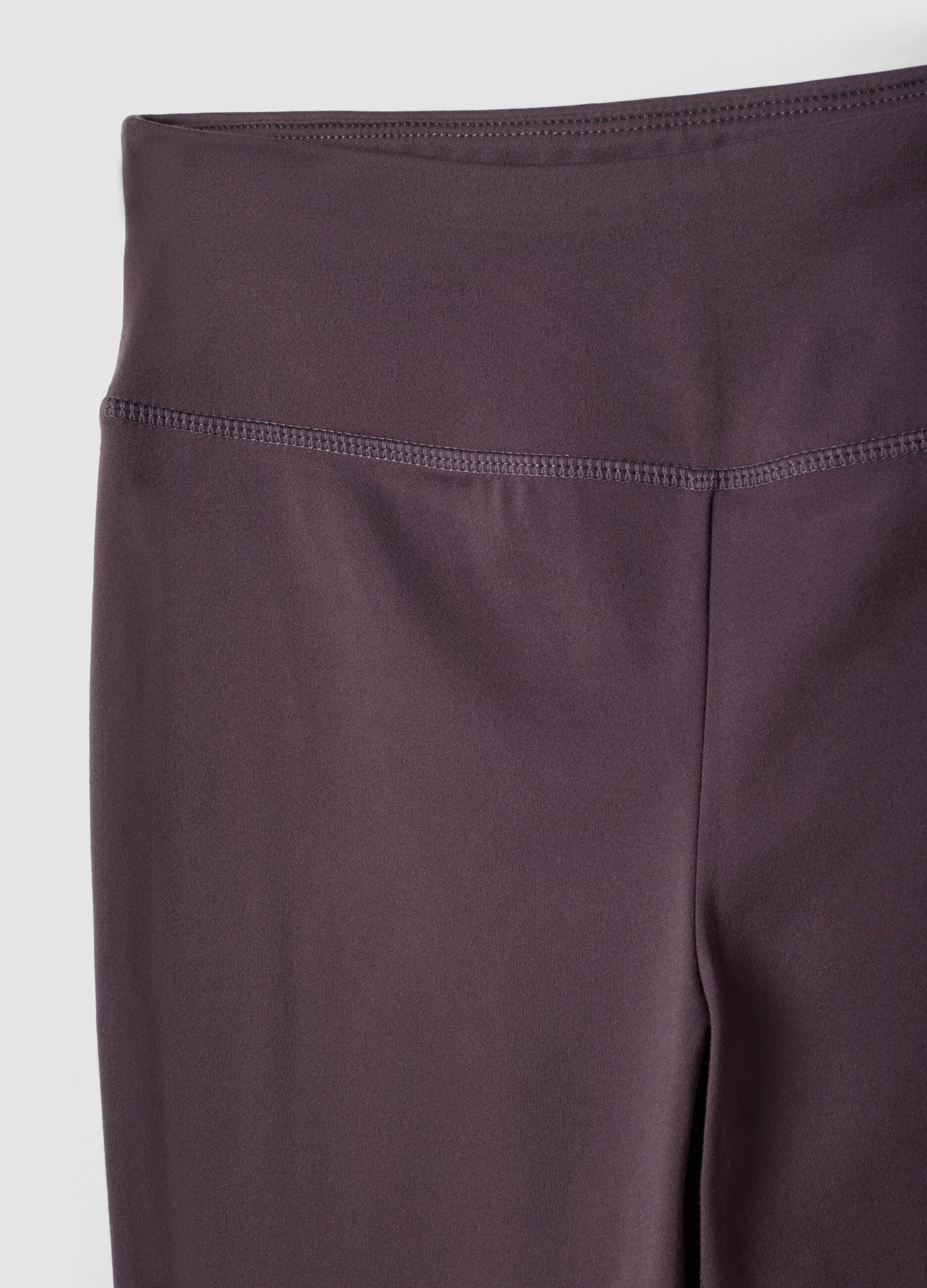Purple Flared Leggings in Stretch Fabric