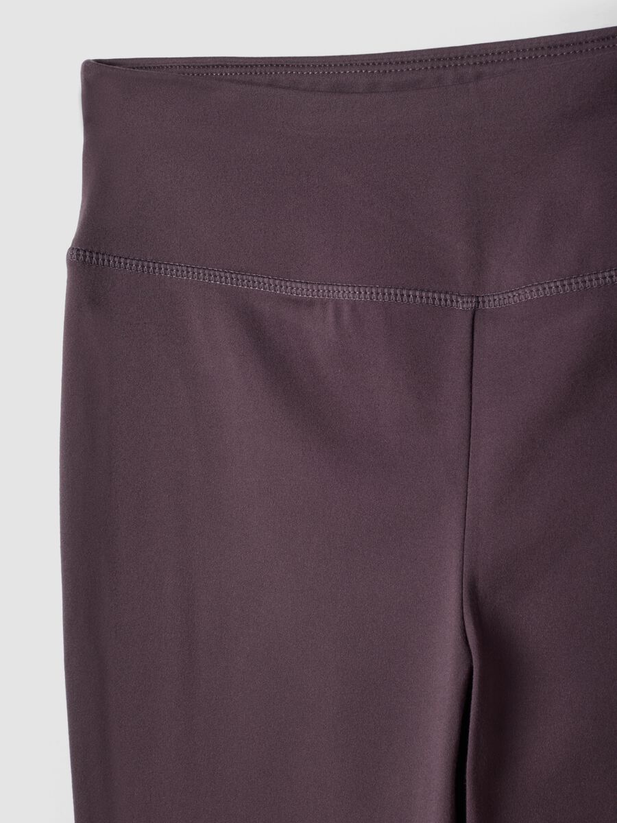 Purple Flared Leggings in Stretch Fabric_7