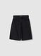 Boy's black cotton blend skater fit shorts_3