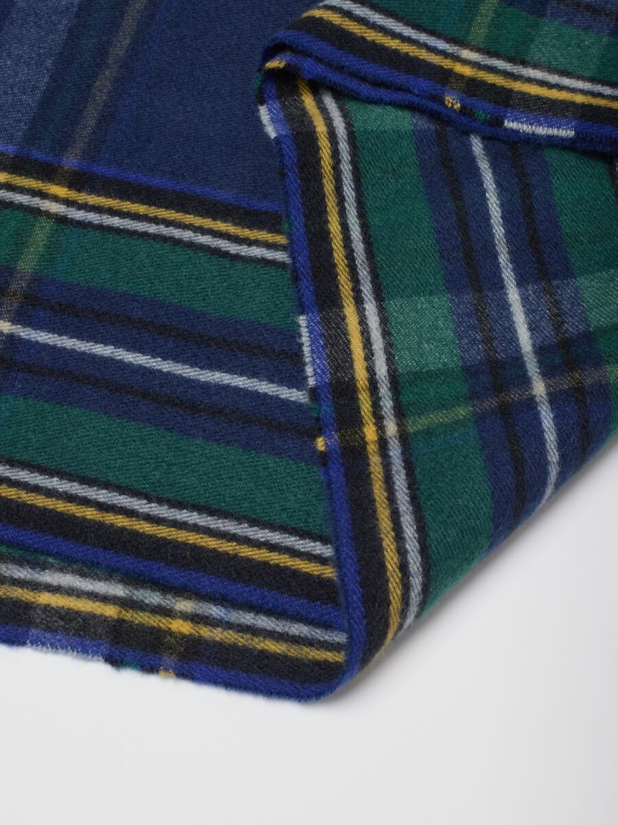 Multicolour Checked Scarf with Tassels_1