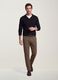 Black viscose-blend polo shirt with V-neck and regular fit collar_0