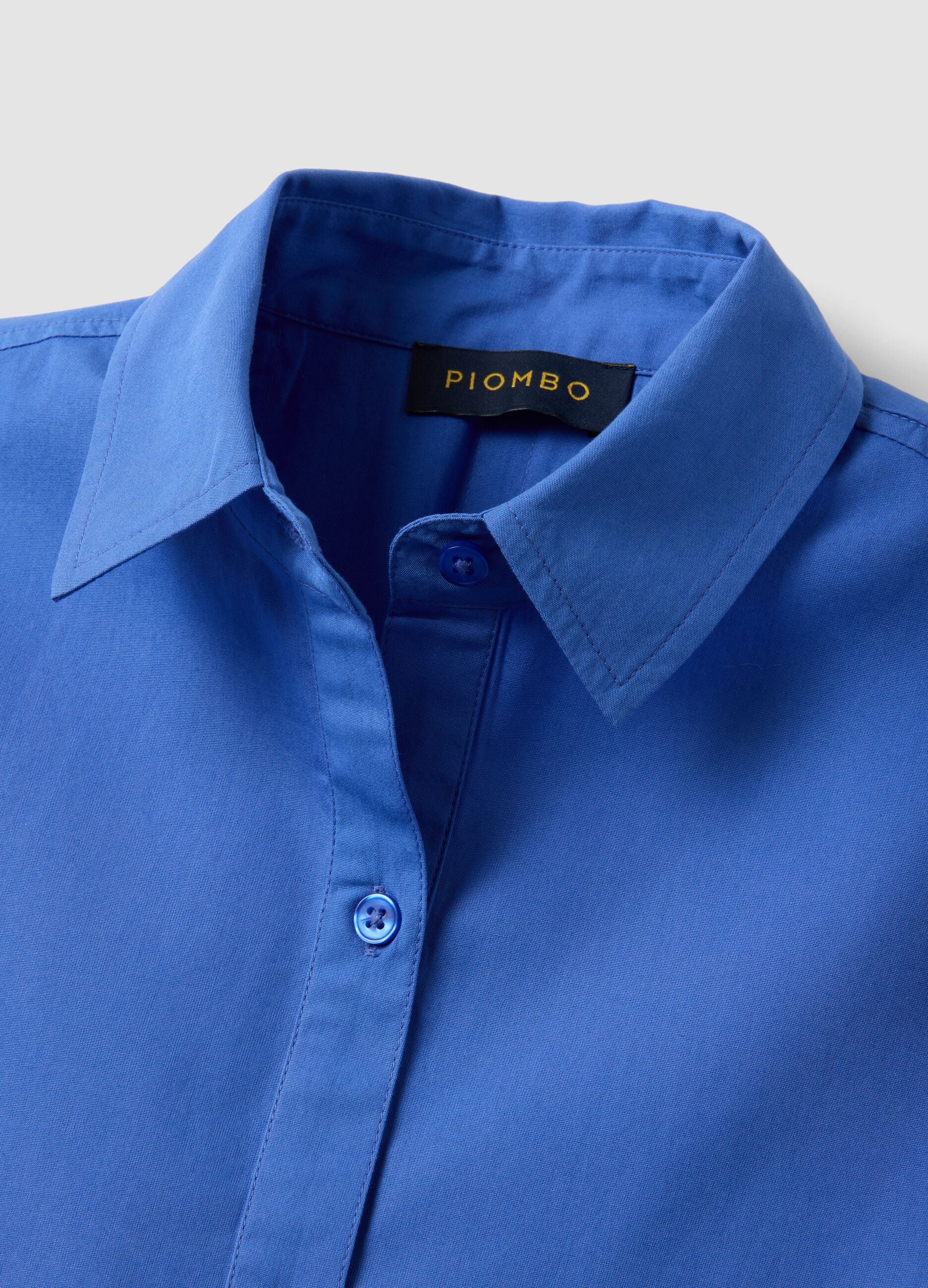 Blue pure cotton shirt dress