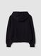 Black organic cotton hoodie with star detail for girls_5