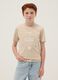 Beige pure cotton regular-fit boys&rsquo; T-shirt with prints_0
