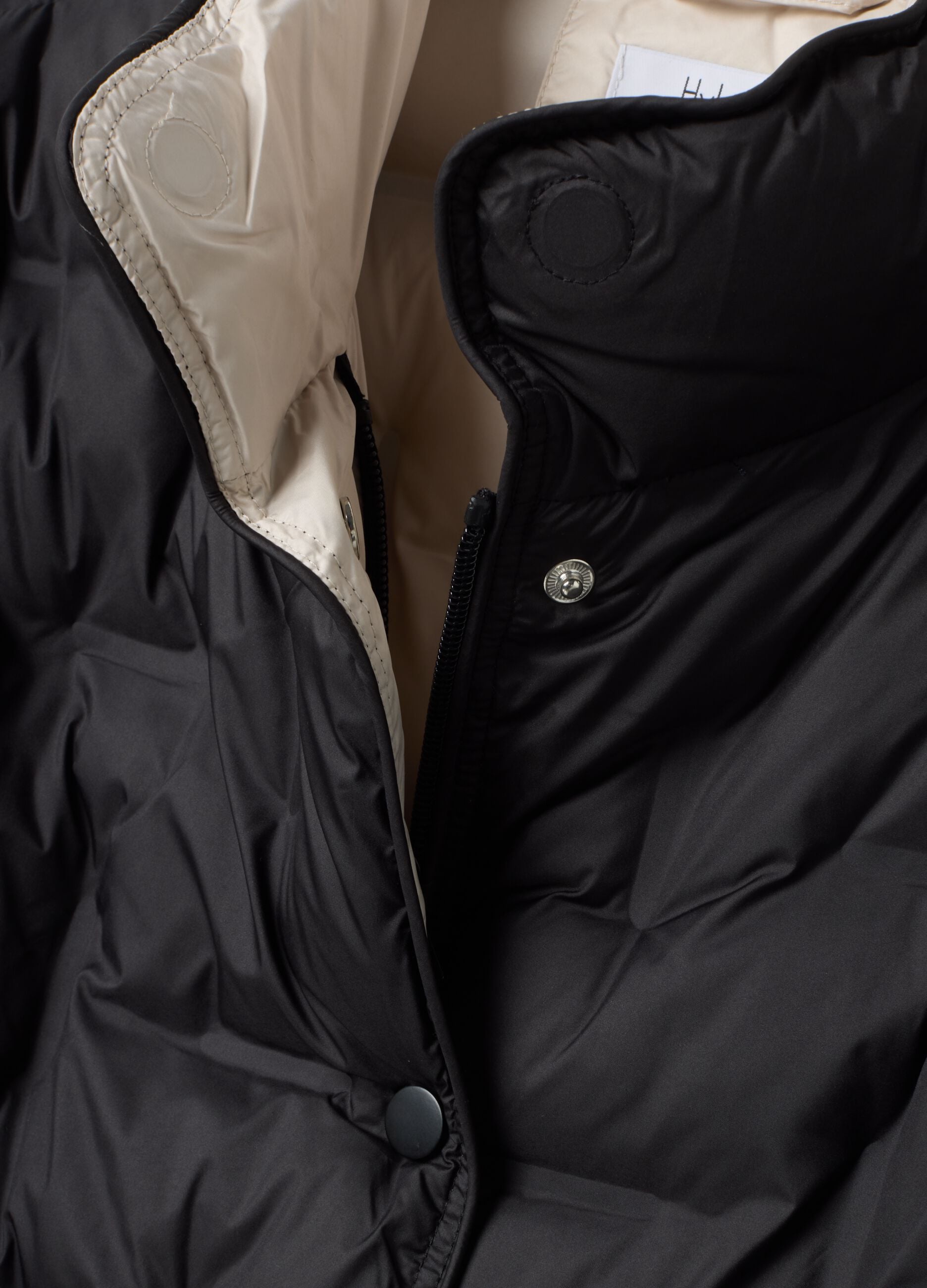 Black padded regular-fit jacket with high neck