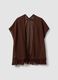 Brown fringed mesh-knit viscose-blend cardigan_4