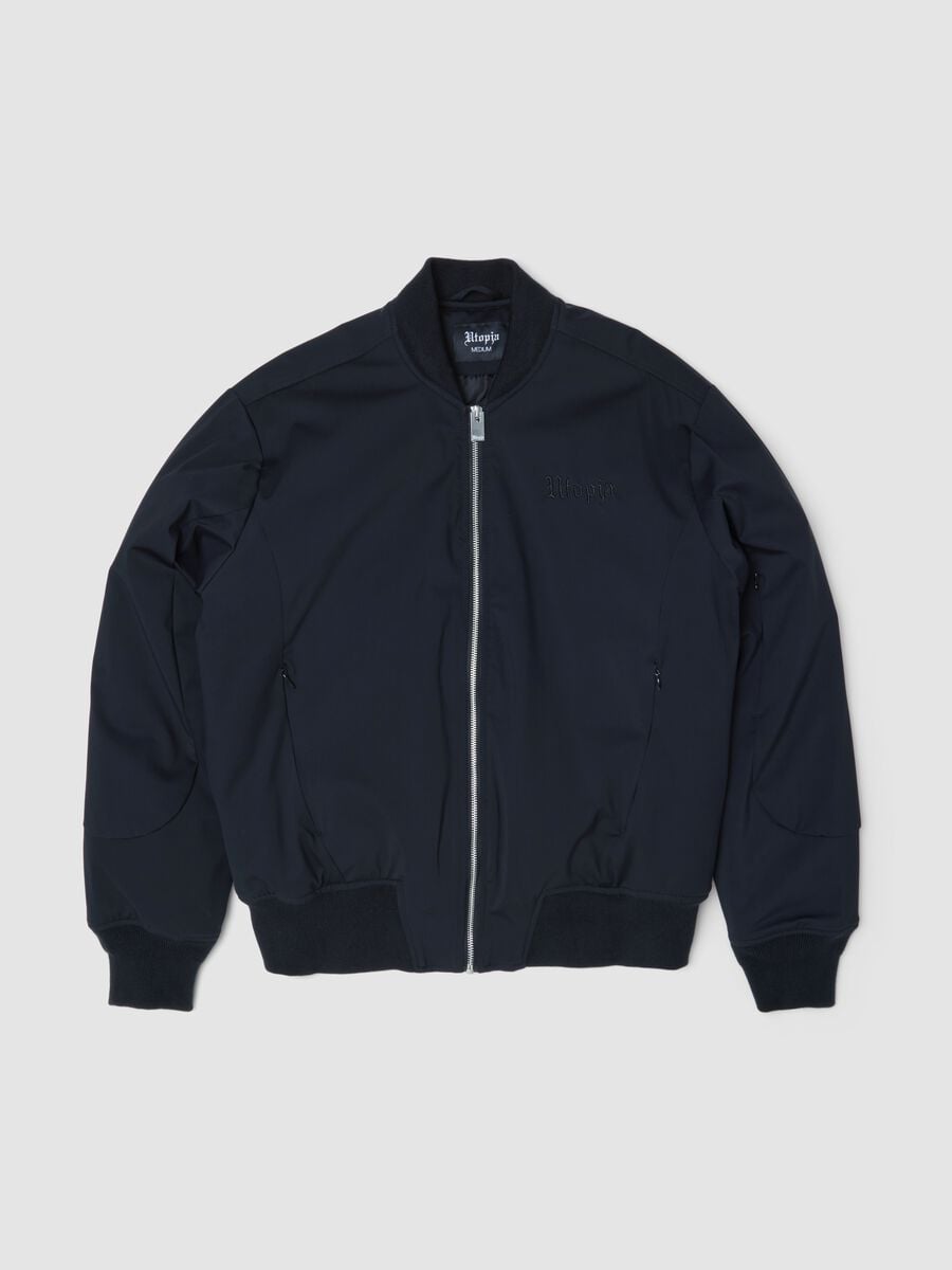 Black Nylon Bomber Jacket_1