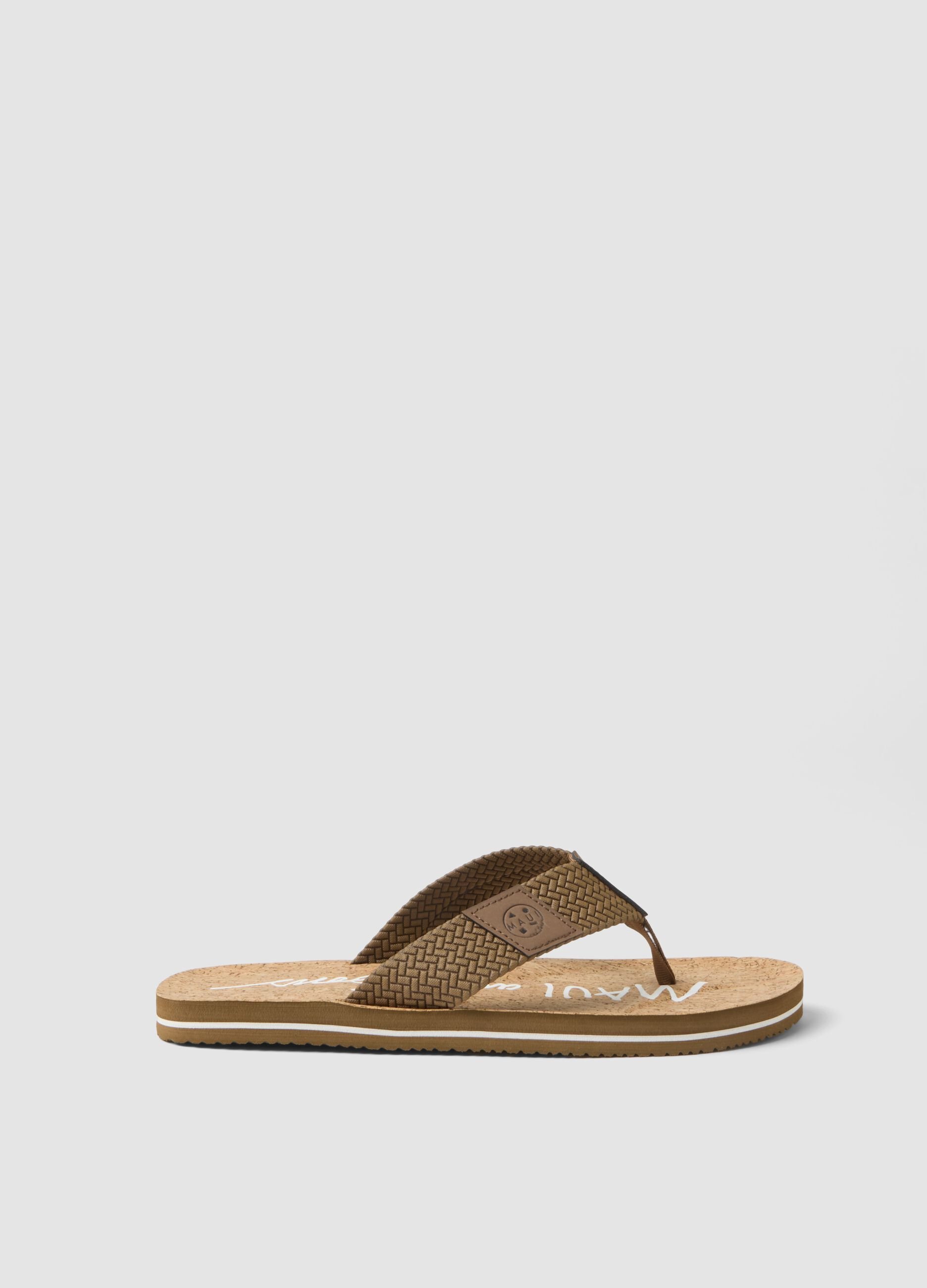 Beige flip-flops with cork sole