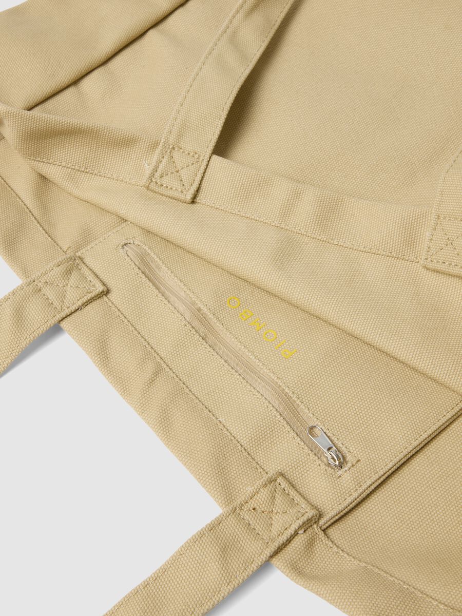 Beige cotton shopper bag with sturdy handles_2