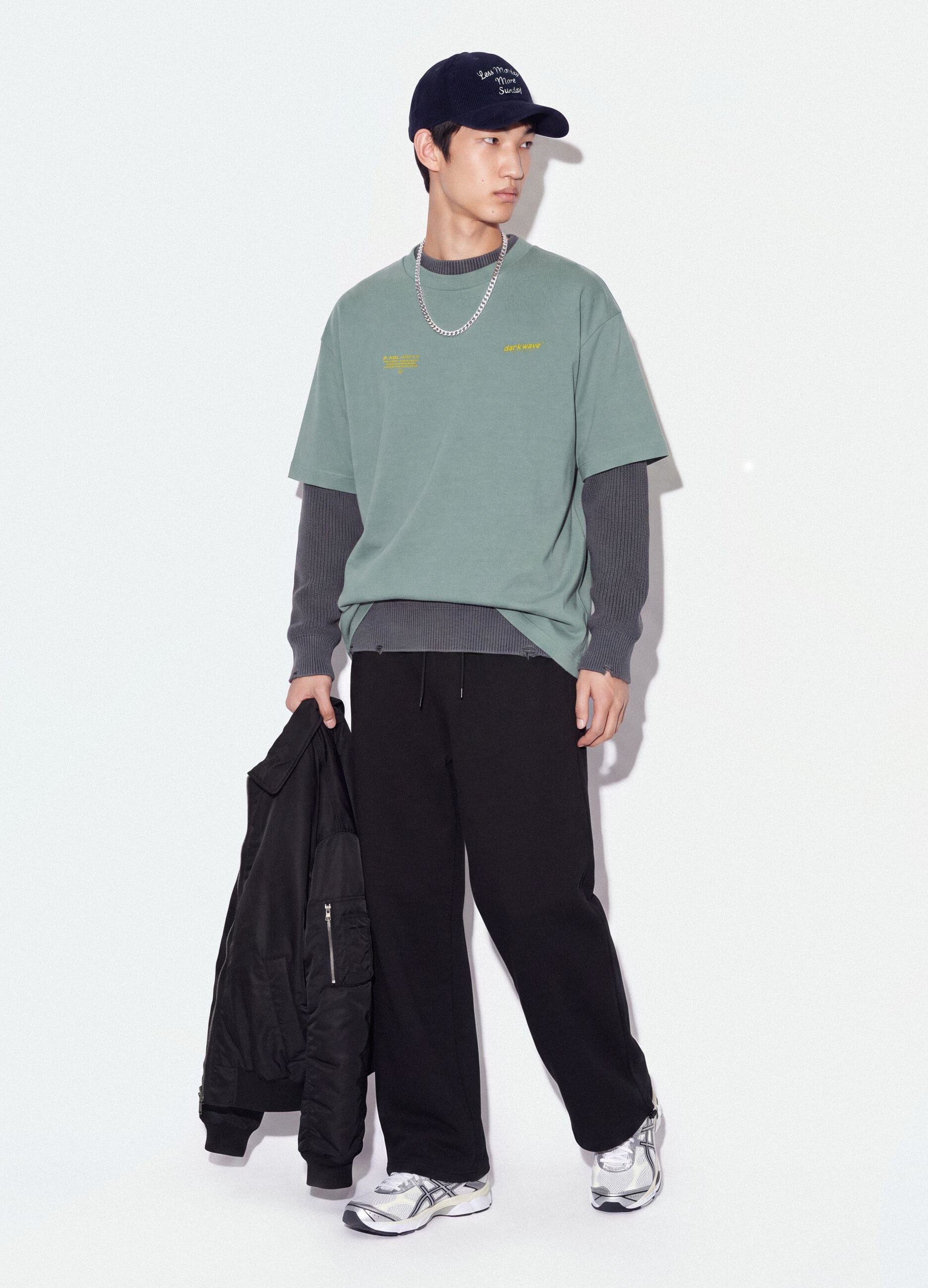 Schwarze Jogger aus reiner Baumwolle mit elastischem Bund, Oversize-Fit