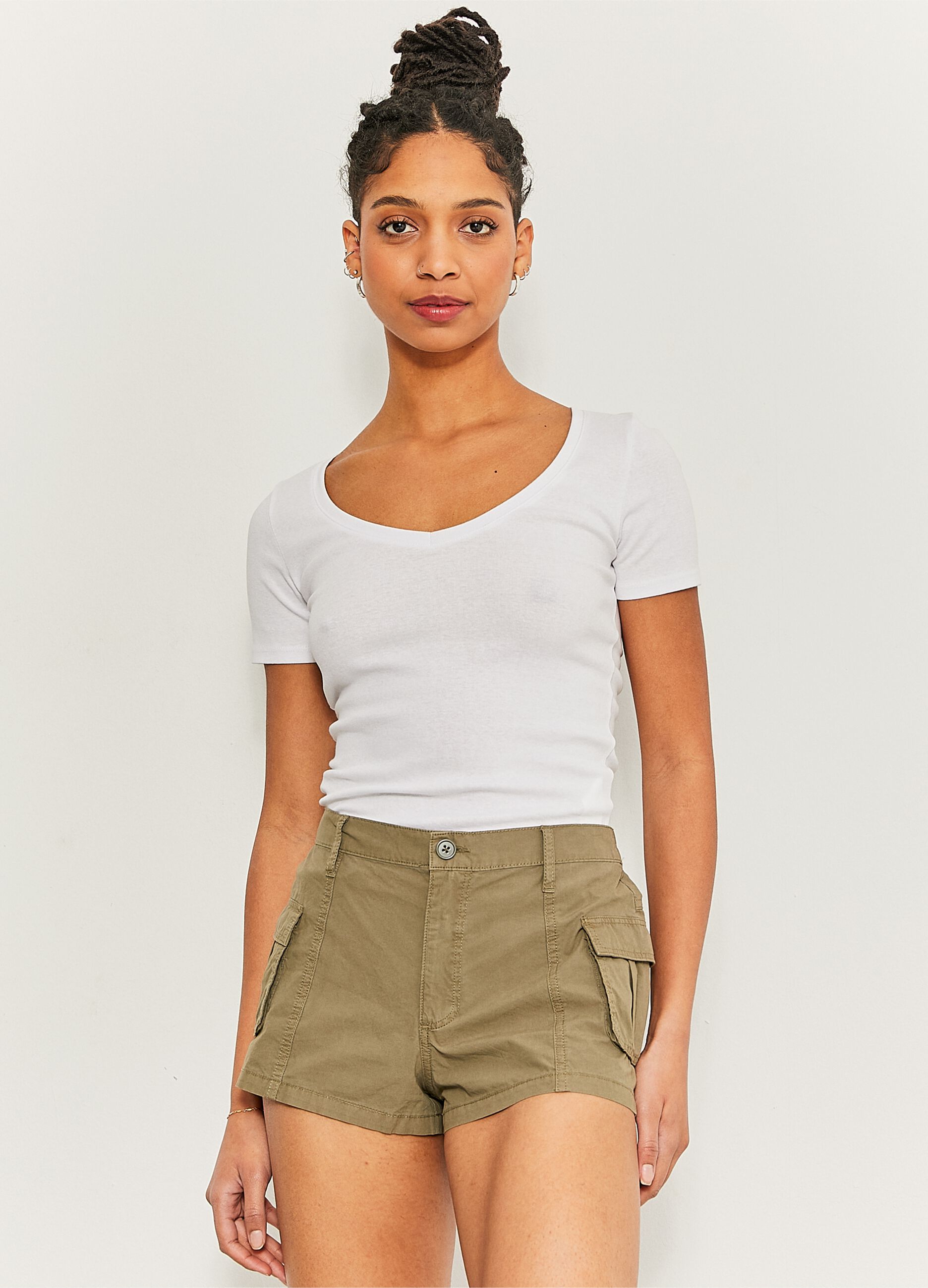 Shorts in cotton with pockets_0
